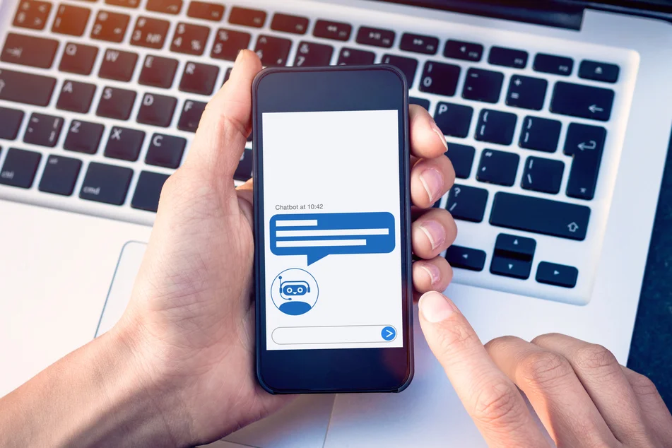Customer using a chatbot from a phone
