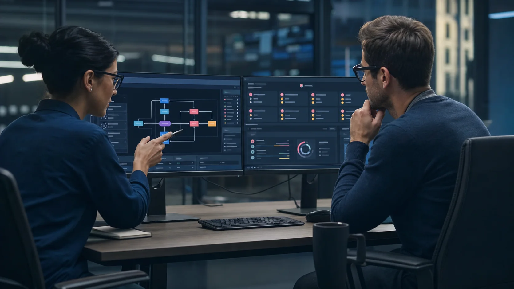 Software and security specialists reviewing a deployed application